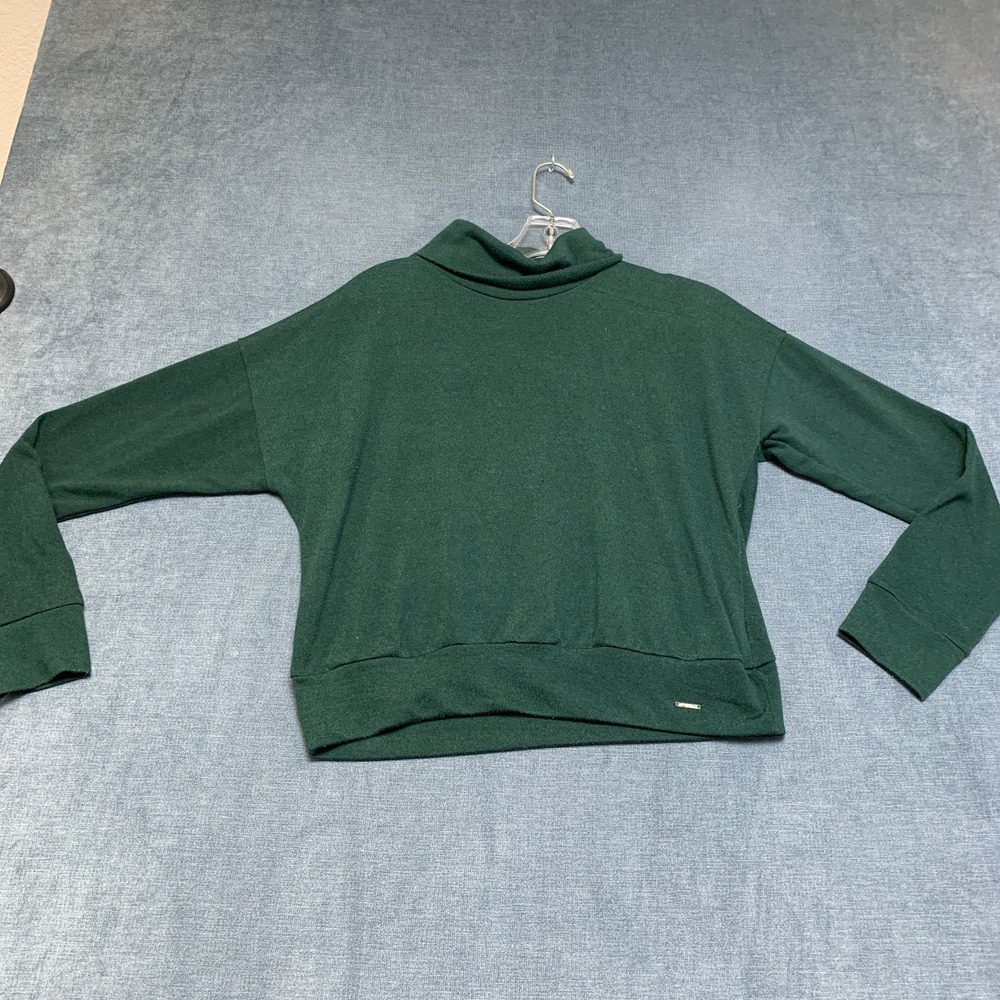 Polo Wear Sweater Womens Olive Green Turtleneck Tight Knit Pullover Relaxed Fit